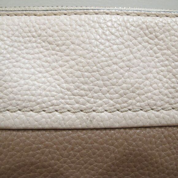 KATE SPADE NEW YORK jackson gabriele crossbody bag zip tan white leather 8x10 - Picture 11 of 16